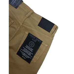 VGB Vintage Genes Black Mens Slim Fit Comfort French Terry Denim Khaki Jeans